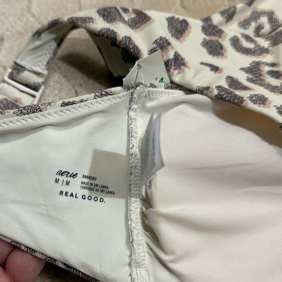 Aerie Leopard One Shoulder Bandeau Bikini Top - Picture 6 of 6